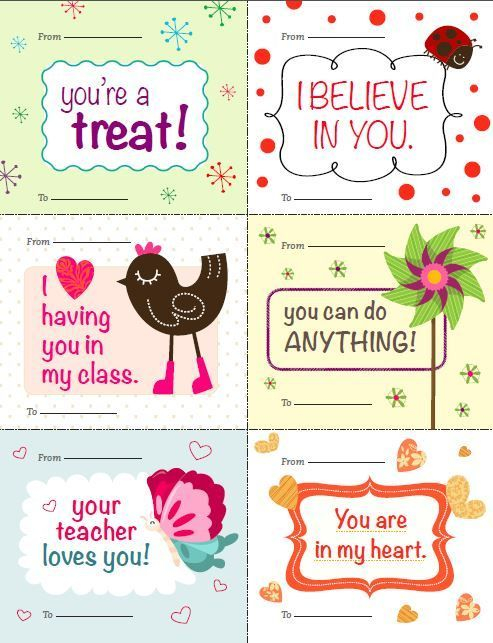 FREE Printable Valentines For Students From Teacher 