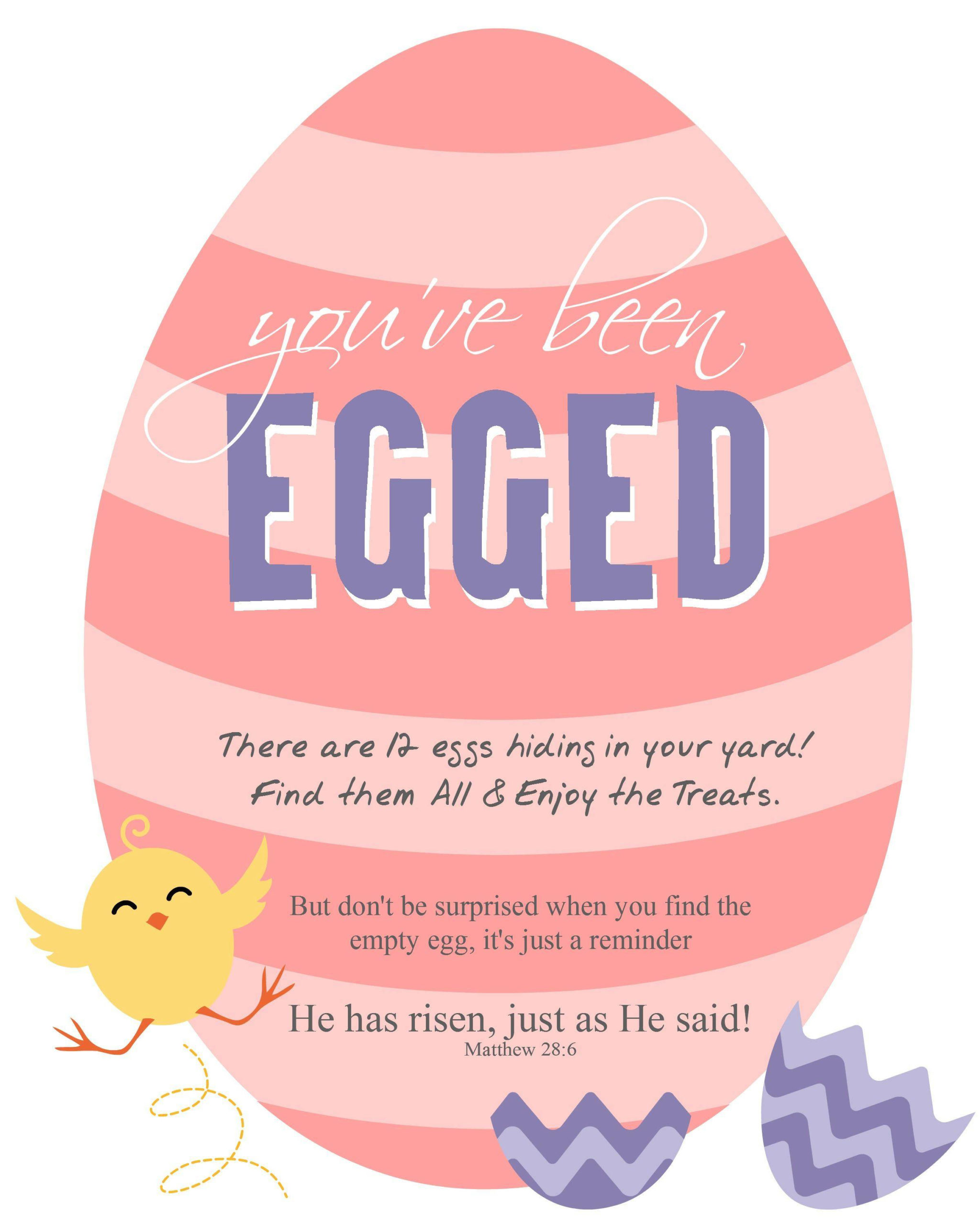 FREE Printable You ve Been Egged Sign Instructions