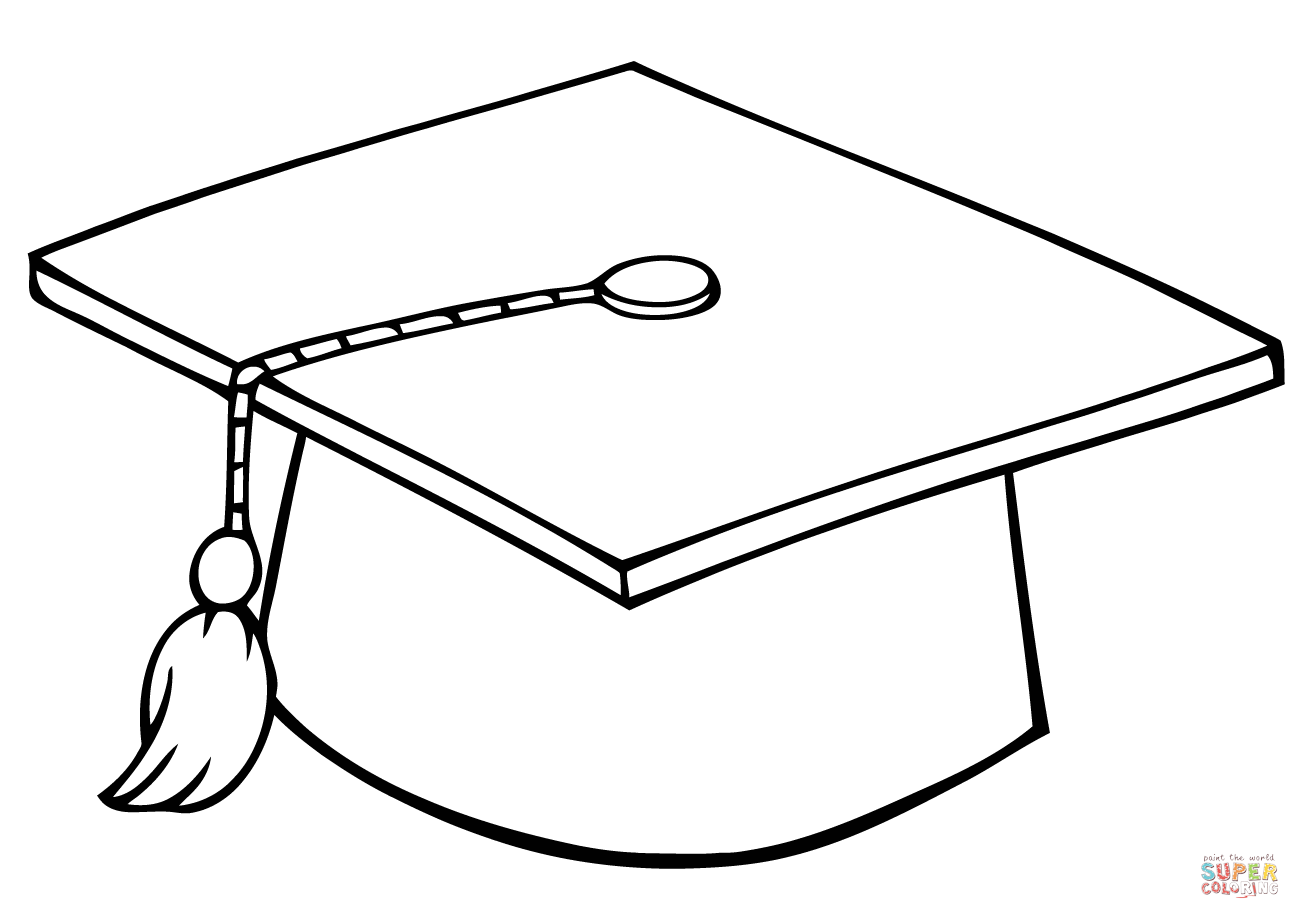 Graduate Cap Coloring Page Free Printable Coloring Pages