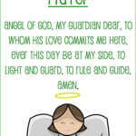 Guardian Angel Prayer Card For Kids Half Sheet Size