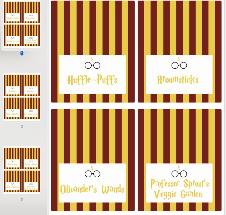 HARRY POTTER FOOD LABELS DIGITAL DOWNLOAD Things I 