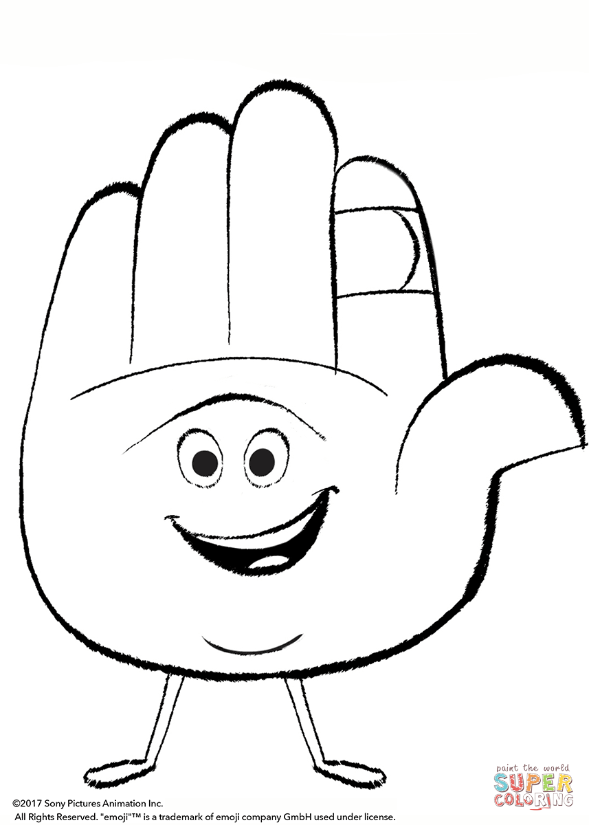 HI 5 From Emoji Movie Coloring Page Free Printable 