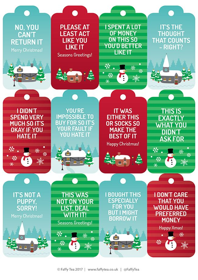 Honest Christmas Gift Tags Funny Christmas Tags 