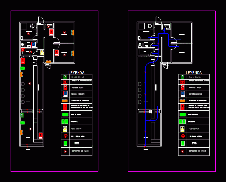 Indeci Evacuation And Signage DWG Plan For AutoCAD 