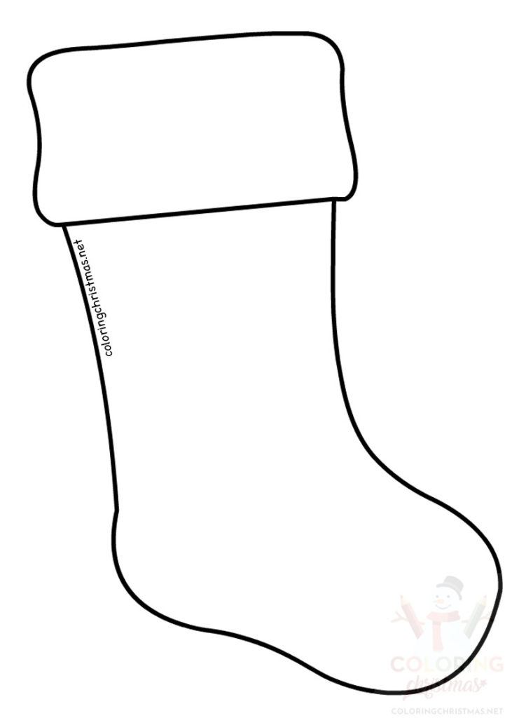 Large Christmas Stocking Template Coloring Christmas