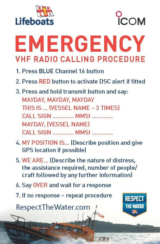 Marine VHF Radio Calling Procedure Stickers Available Free 