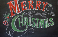 Merry Christmas Chalkboard Art Print Hand By