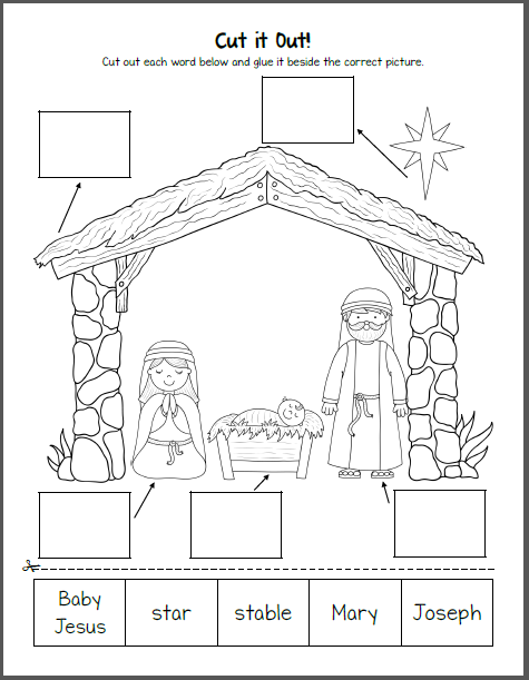 Nativity Worksheets For Kindergarten And First Grade 