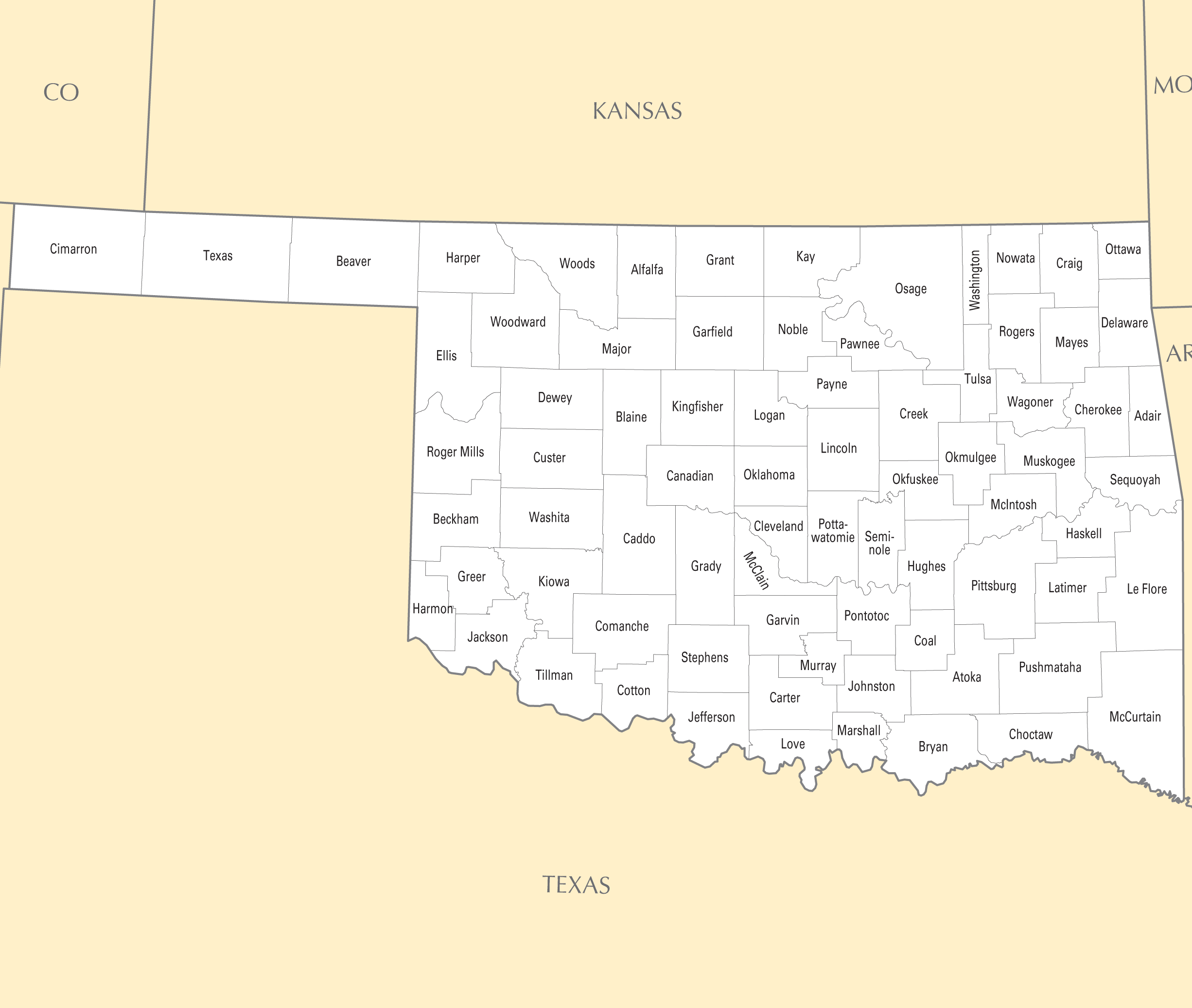 Oklahoma County Map MapSof