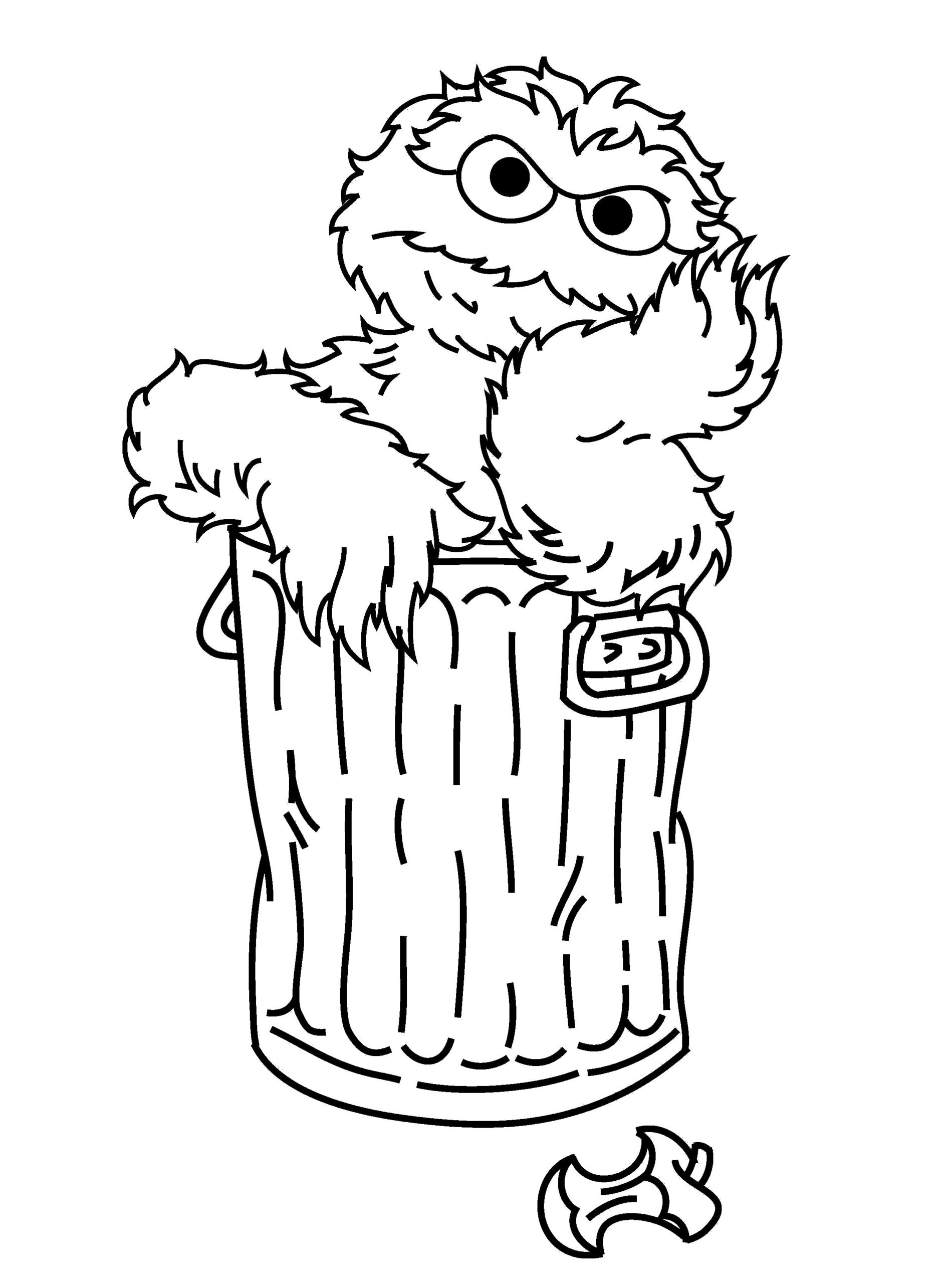 Oscar The Grouch Daydream Coloring Pages For Kids gIm 