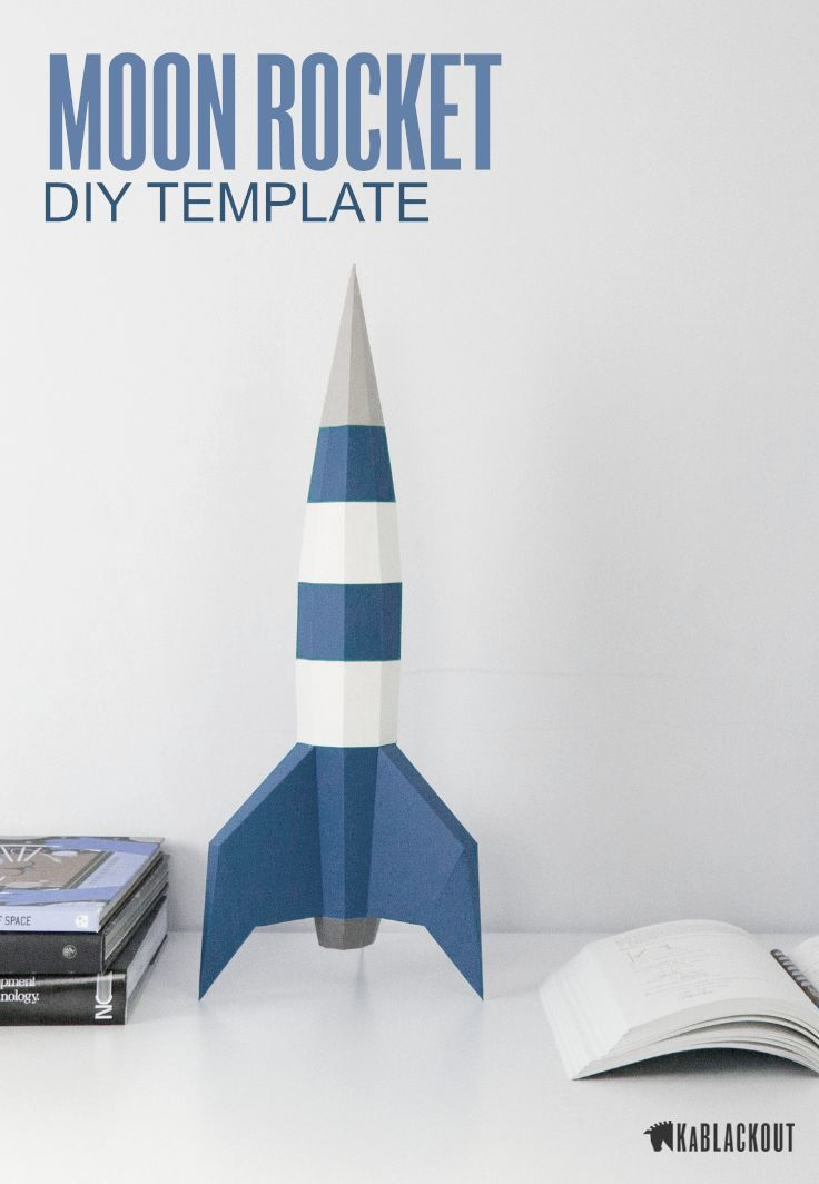 Papercraft Rocket Template DIY Rocket Low Poly Rocket 