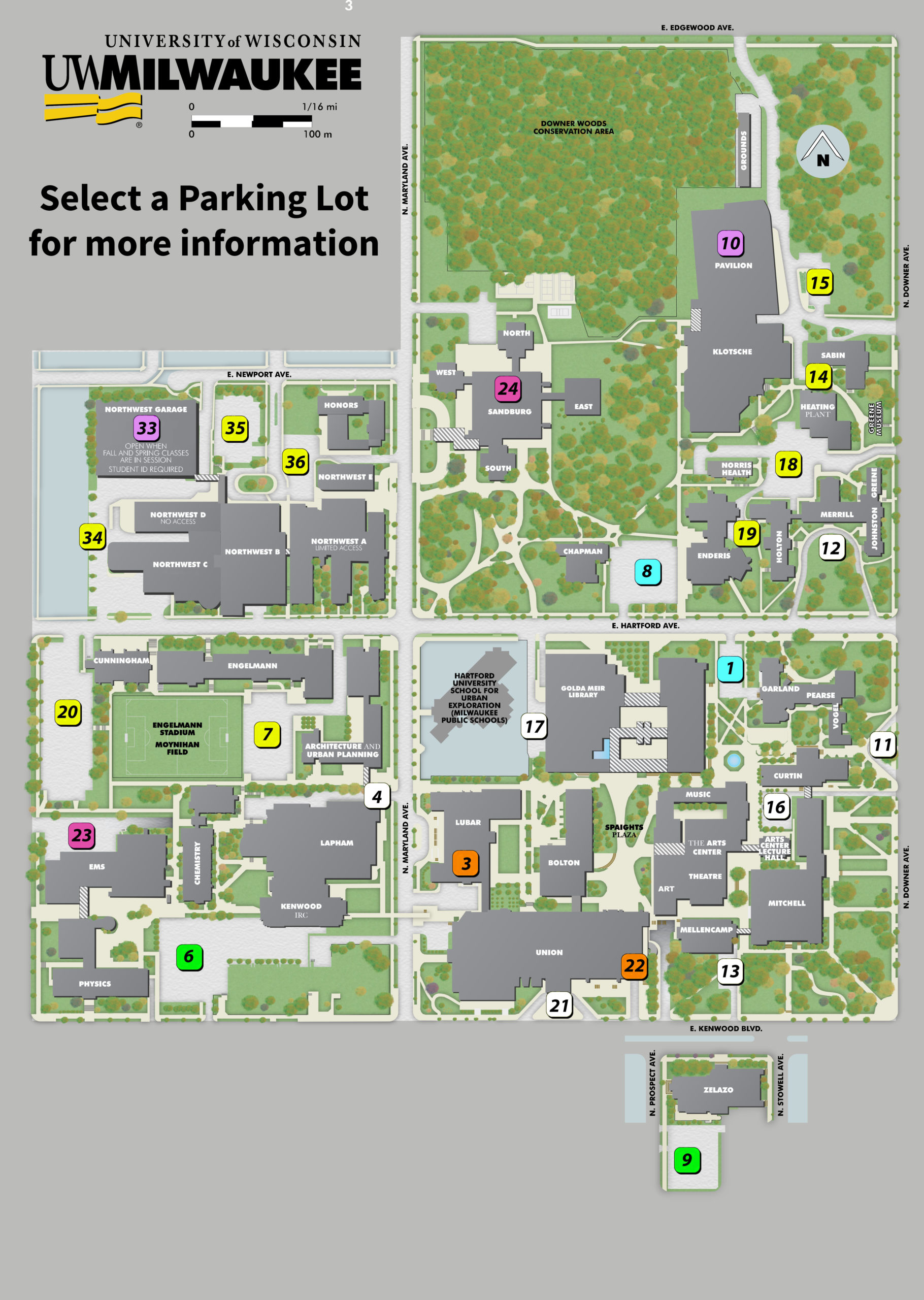 Parking Map UWM Transportation Services