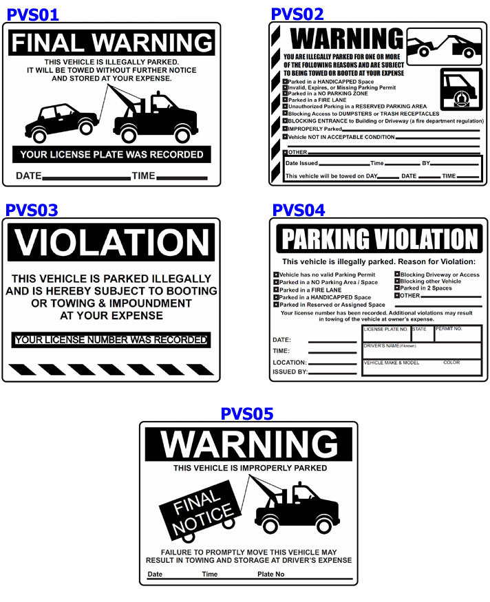 Parking Violations Stickers Custom Illegally Parked 