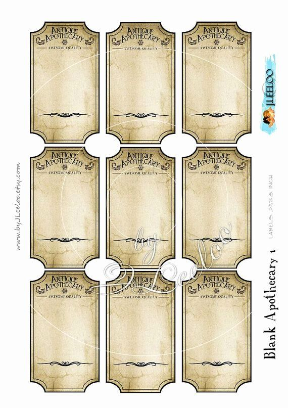 Potion Label Template Beautiful Blank Apothecary Editable 