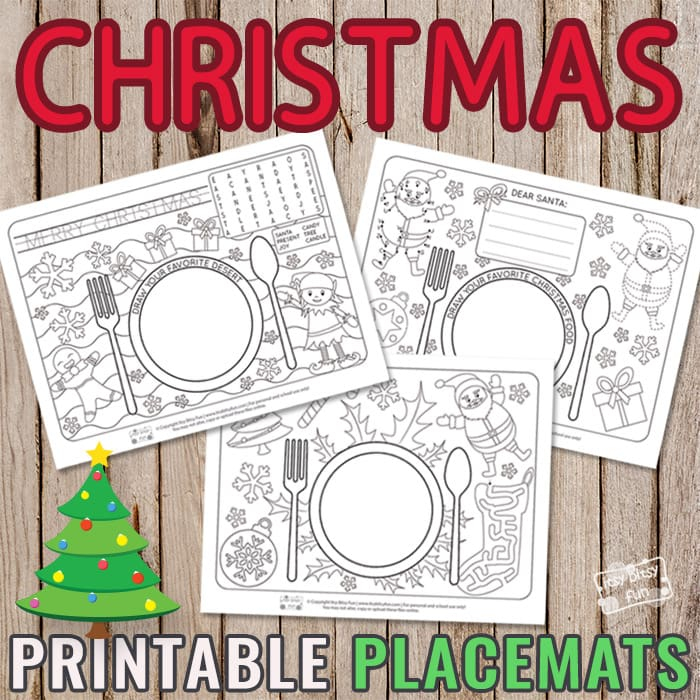 Printable Christmas Placemats Itsybitsyfun