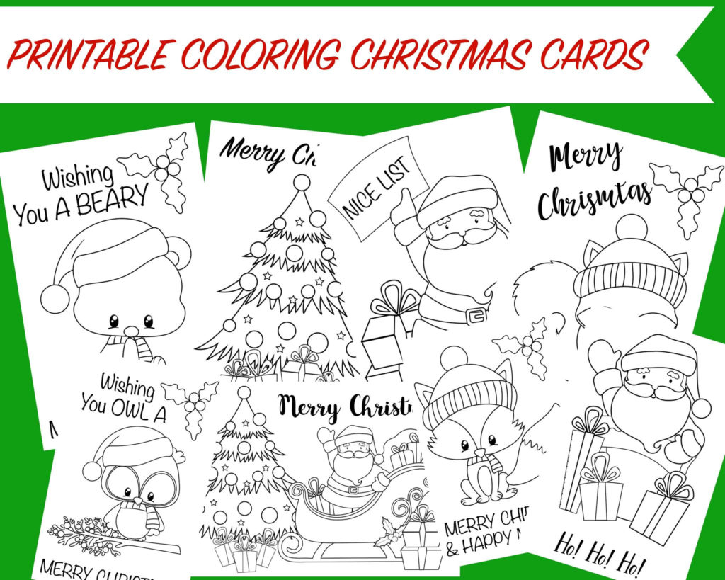 Printable Coloring Christmas Cards Wunder Mom