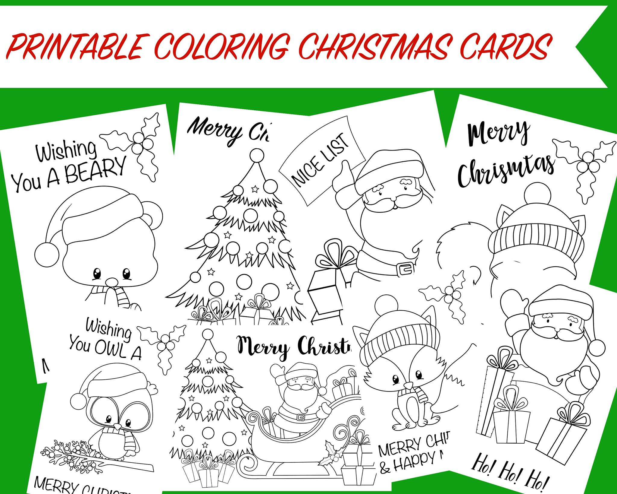 Printable Coloring Christmas Cards Wunder Mom