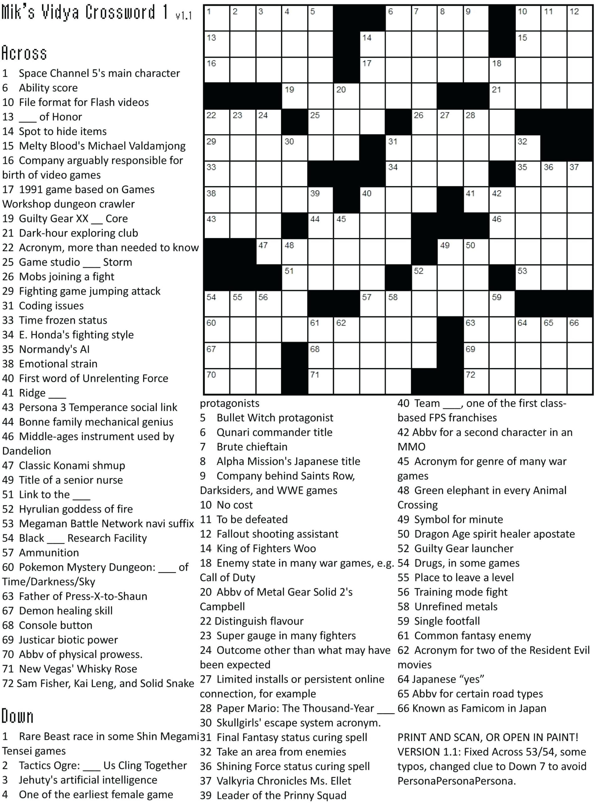 Printable Crosswords About Friendship Trials Ireland 