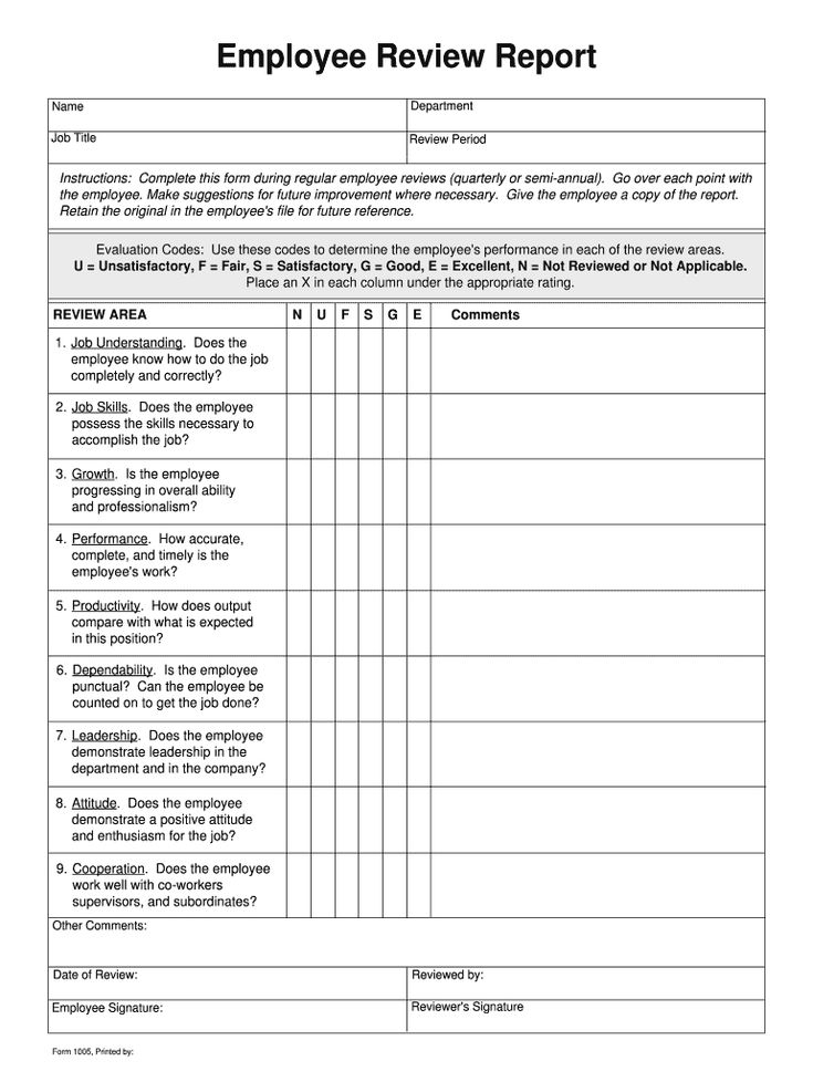 Printable Employee Review Forms Fill Online Printable 