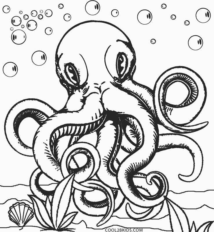 Printable Octopus Coloring Page For Kids