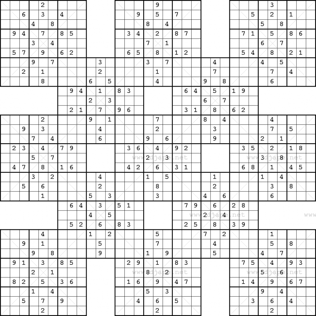 Printable Sudoku Samurai Give These Puzzles A Try And