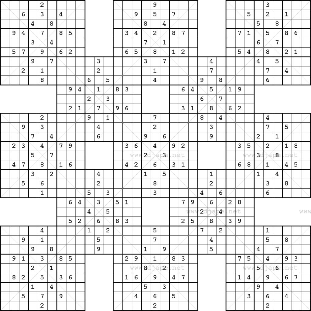 Printable Sudoku Samurai Give These Puzzles A Try And 