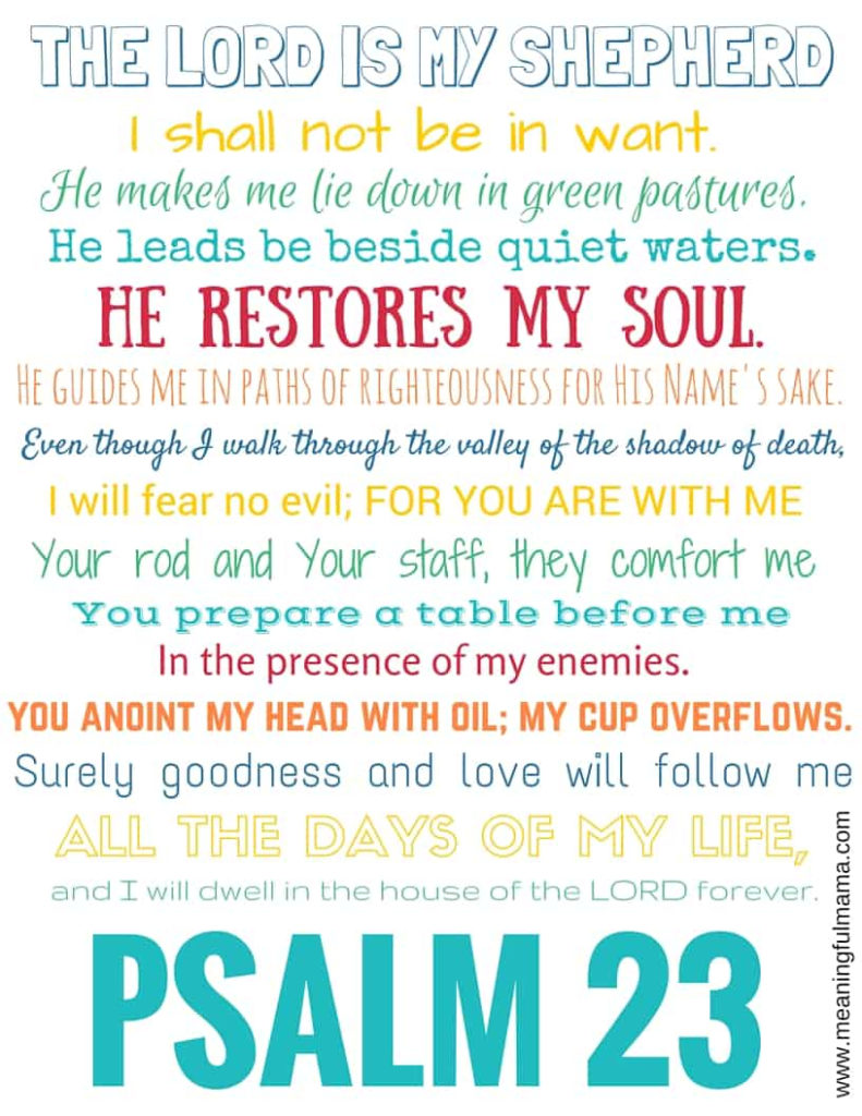 Printable Psalm 23