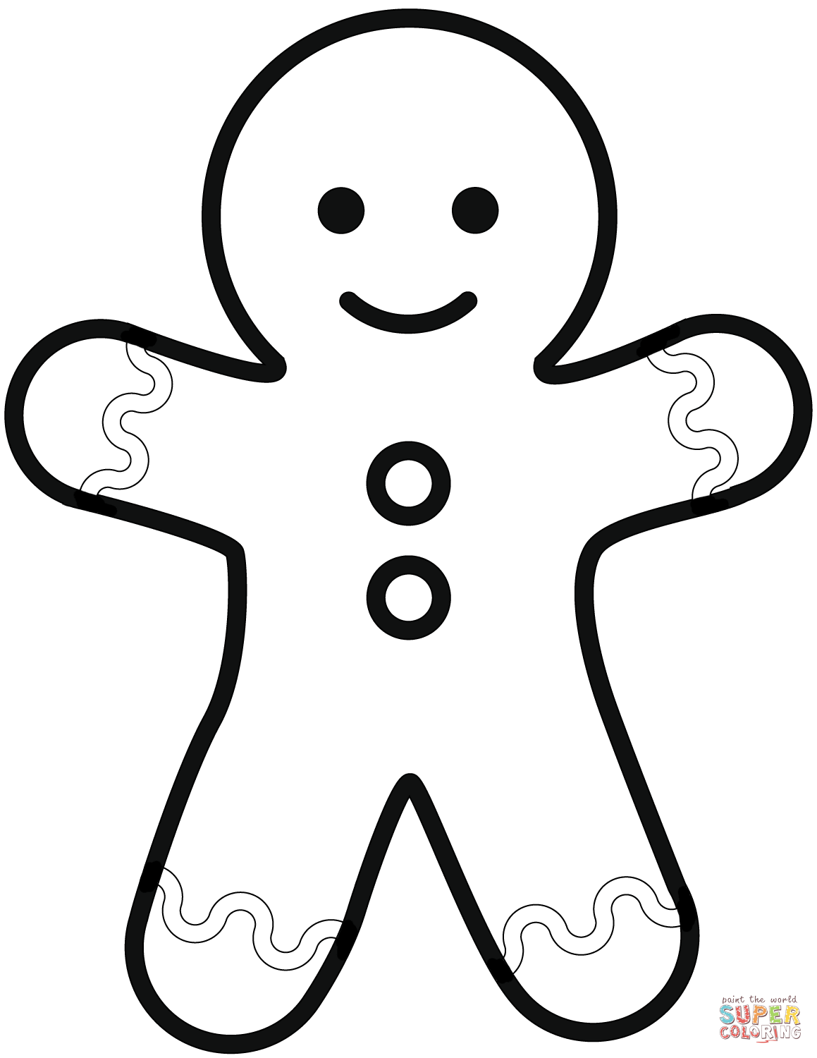 Simple Gingerbread Man Coloring Page Free Printable 