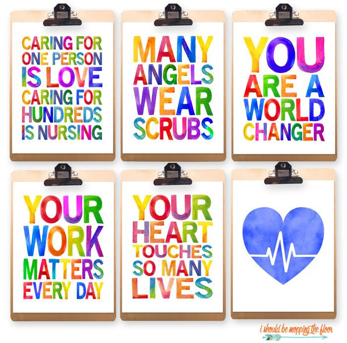 Six Watercolor Nurses Week Printables Nurse 