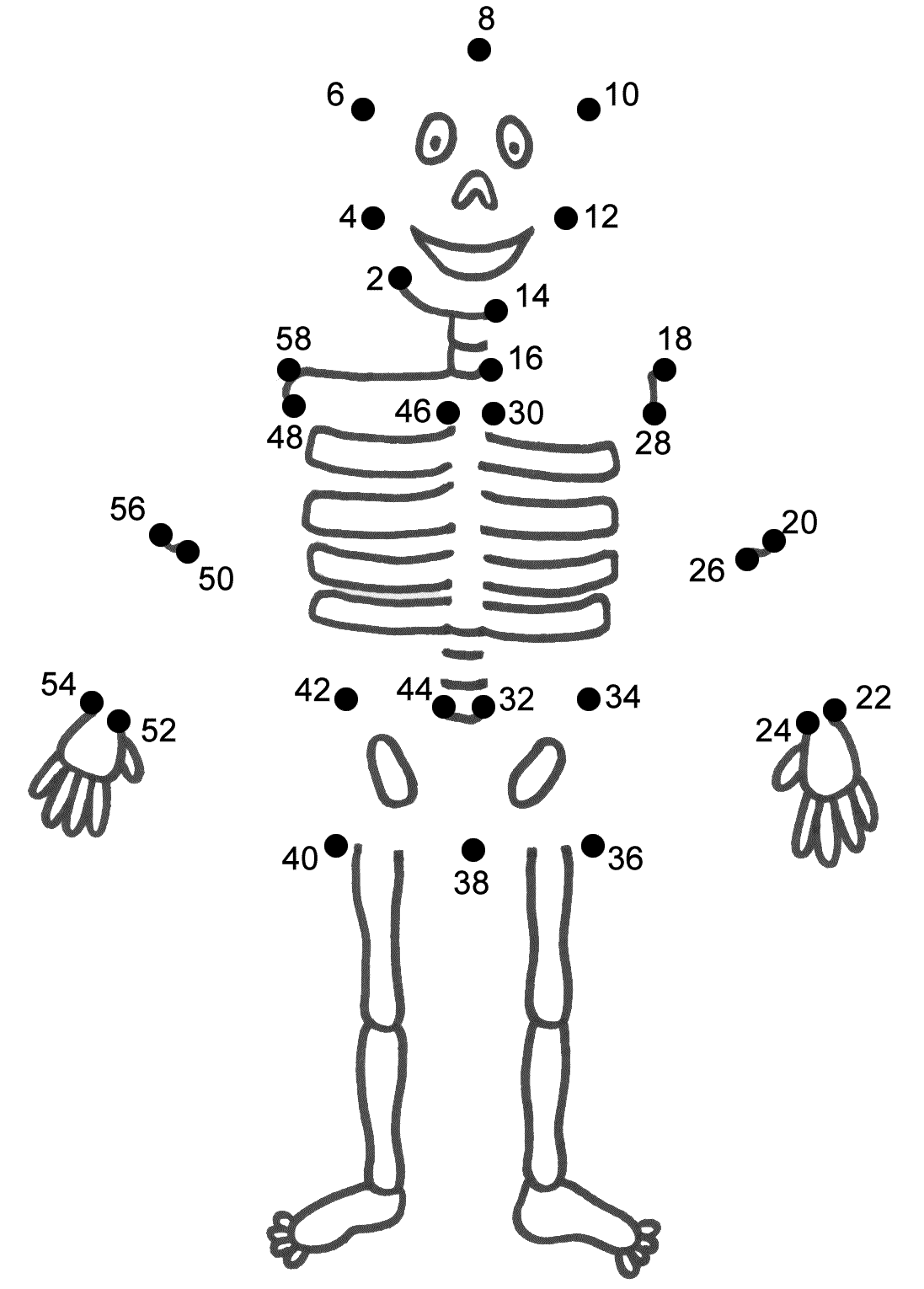 Skeleton Connect The Dots Count By 2 s Halloween 