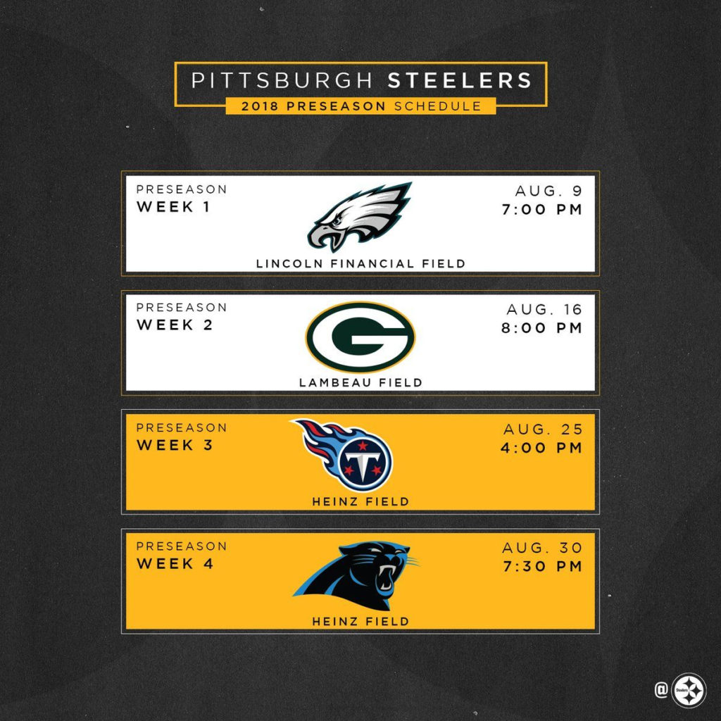 Pittsburgh Steelers Preseason Tv Schedule