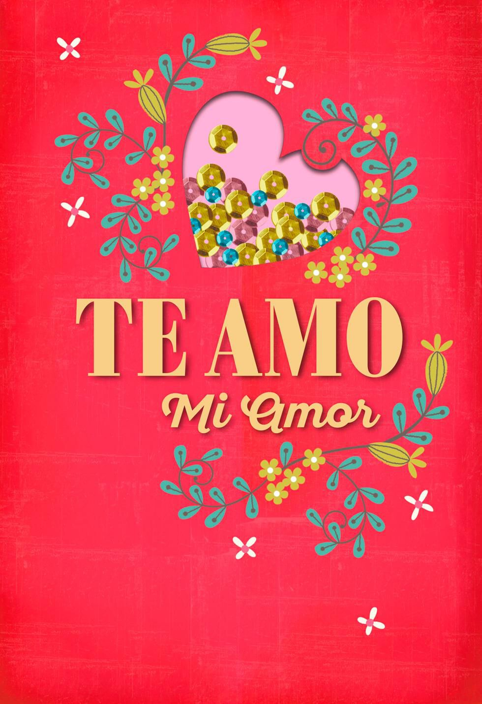 Te Amo Mi Amor Spanish Language Love Card Greeting 