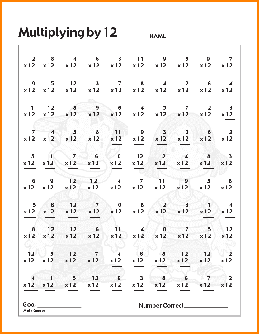 Multiplication Timed Test Worksheets Printable