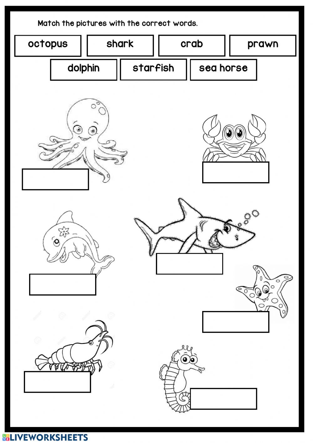 Under The Sea Interactive Worksheet