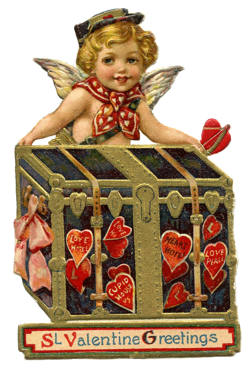 Vintage Valentine Image Cupid Postman The Graphics Fairy