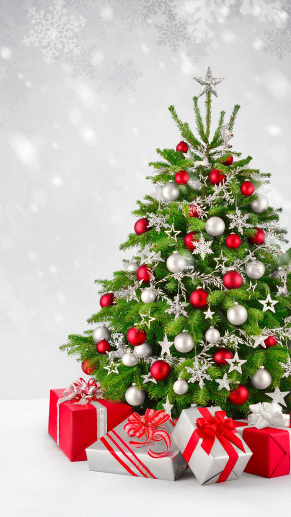 Wallpaper Christmas New Year Gifts Fir tree Snow 5k 