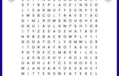 Winter Word Search Printable Worksheet With 24 Winter