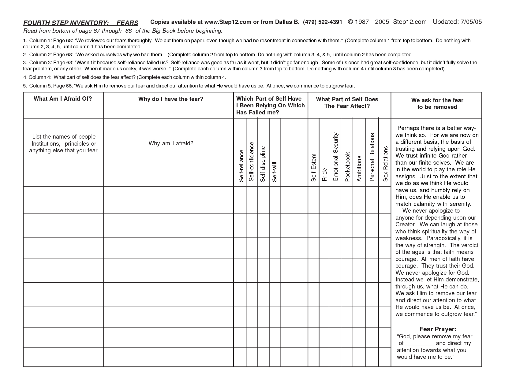 Worksheet Aa Step 4 Worksheet Printable Step Worksheets Th 