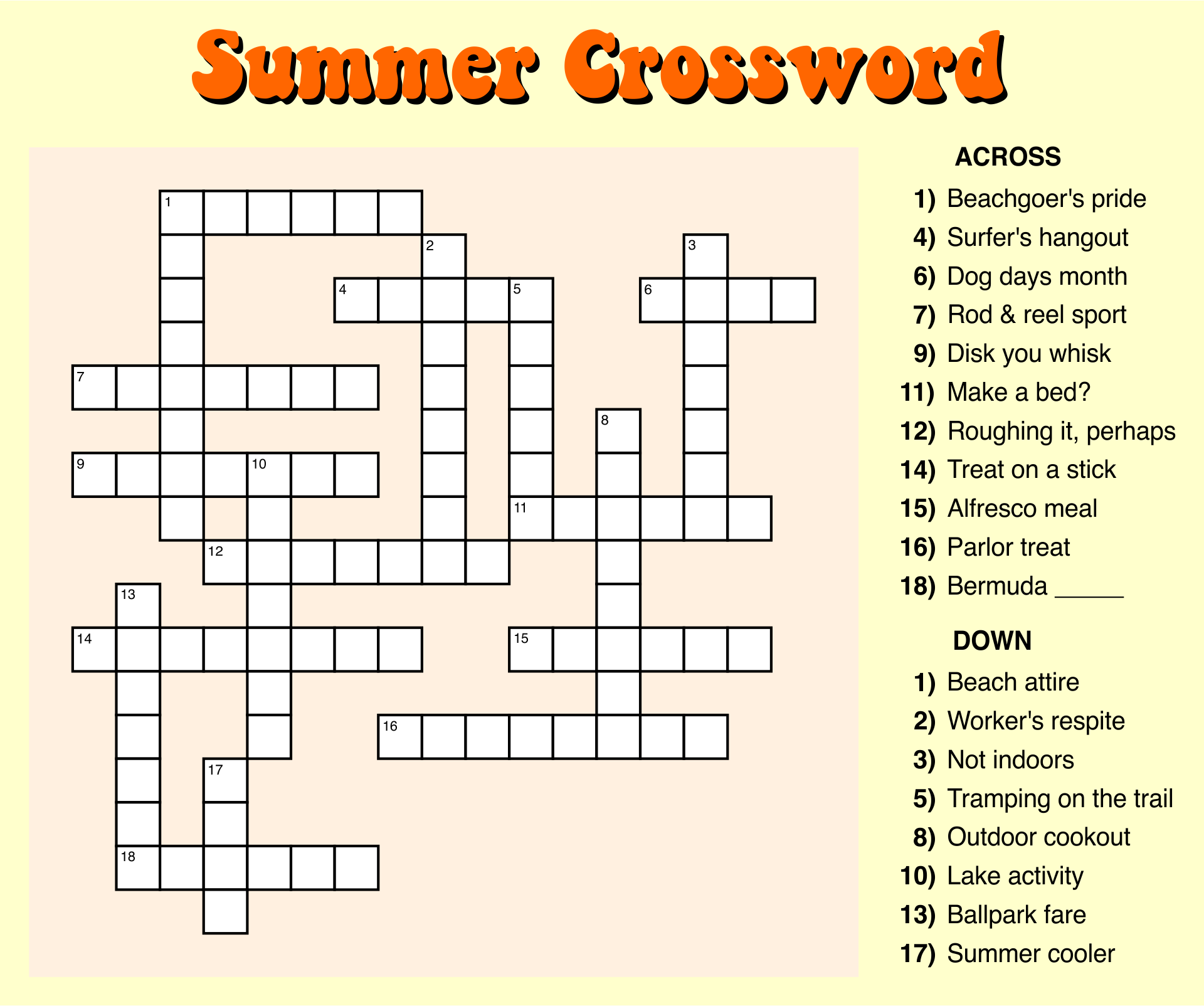 10 Best Large Print Easy Crossword Puzzles Printable 