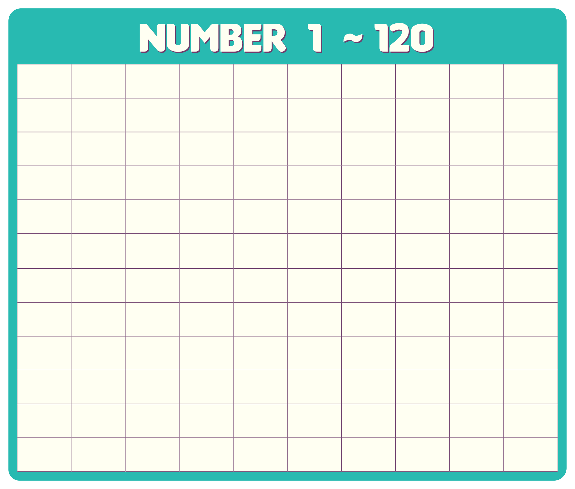 10 Best Printable Blank 120 Chart Printablee