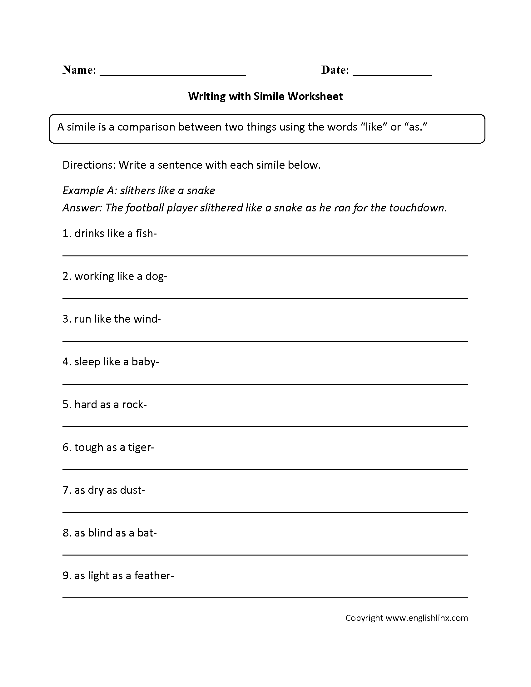 19 Best Images Of 7th Grade Figurative Language Worksheet 