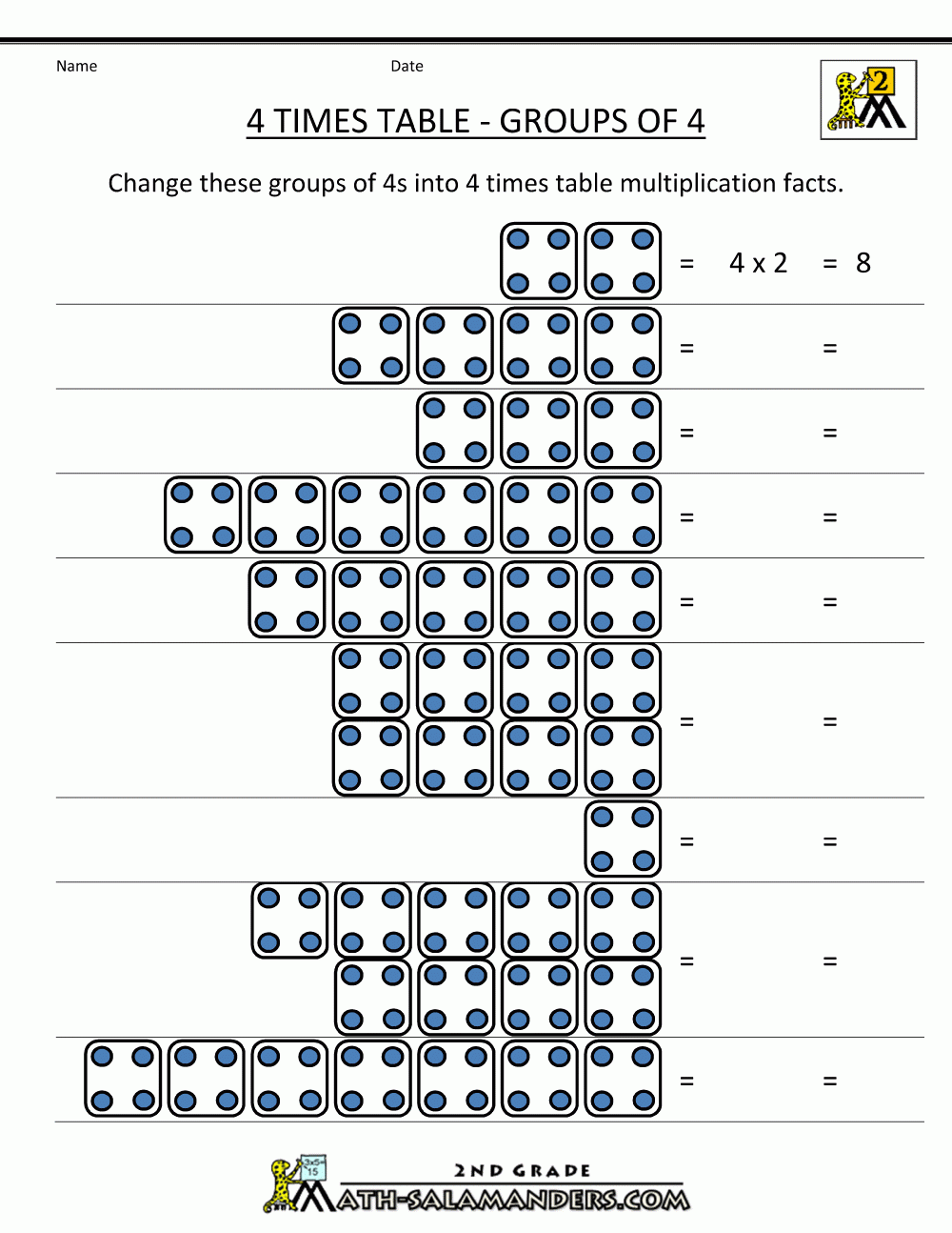 4S Table Multiplication Times Tables Worksheets