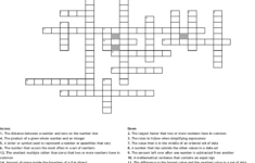 6th Grade Math Vocabulary Crossword WordMint