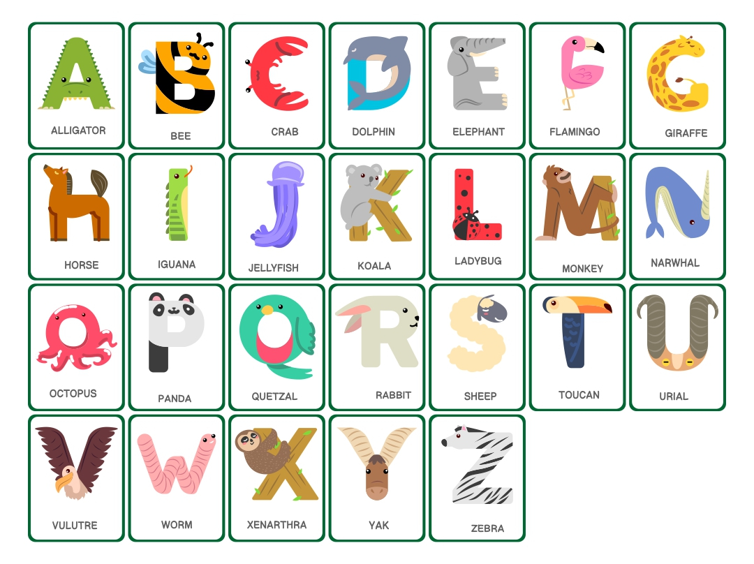 7 Best Zoo phonics Printable Flash Cards Printablee