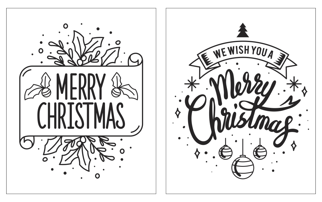 8 Best Black And White Holiday Christmas Cards Printables 