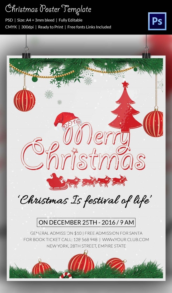 84 Christmas Poster Templates Free PSD EPS PNG AI 