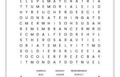 A Memorial Day Word Search Free Printable With 22 Words To