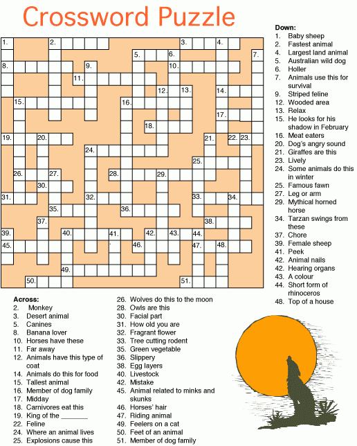 Animal Crossword Puzzle