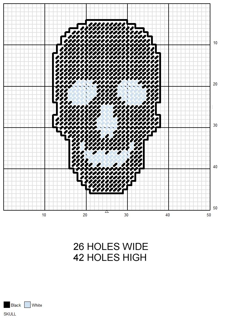 Black Skull Halloween Plastic Canvas Pattern Plastic 