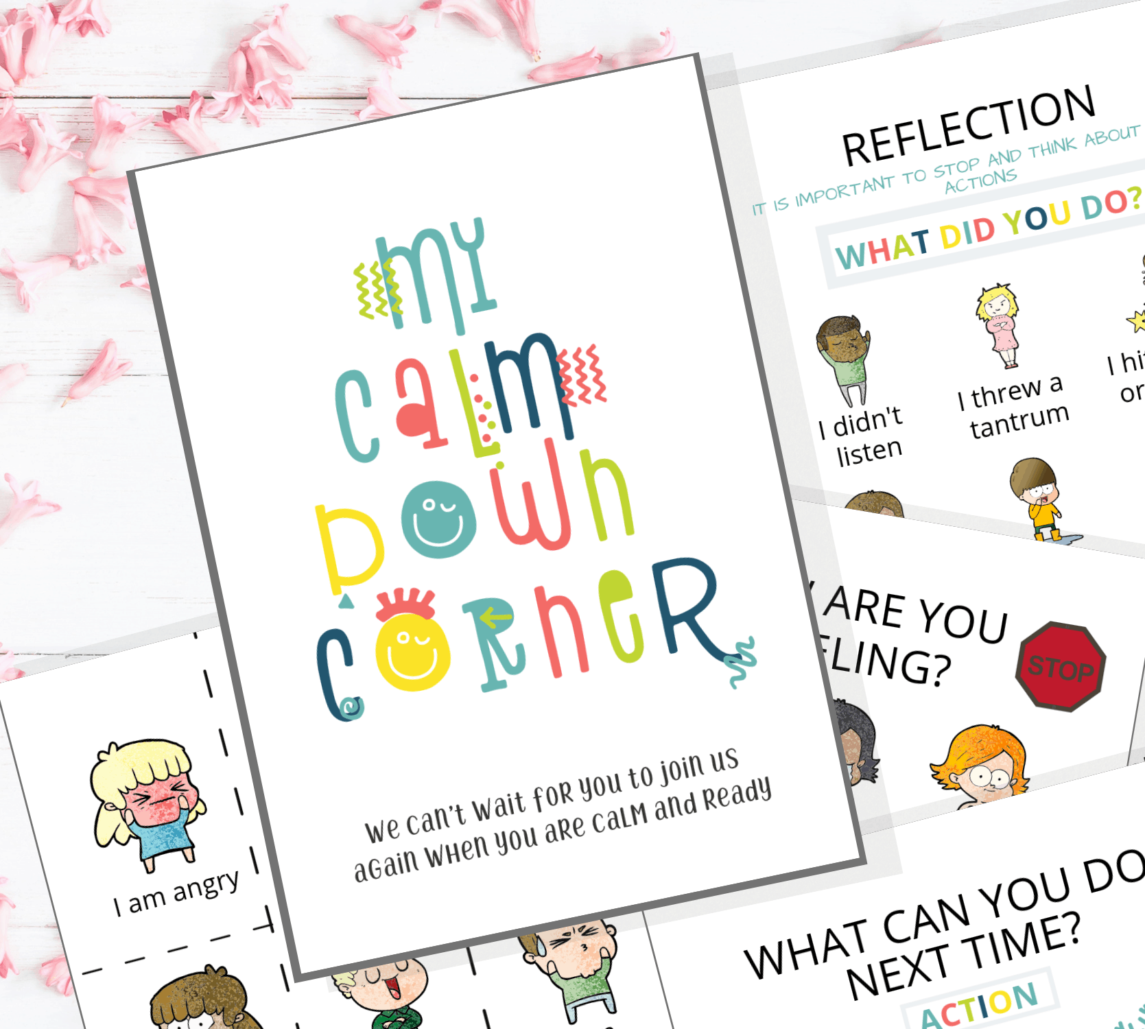 Calm Down Corner Printables PDF ages 2 10 Calm Down 